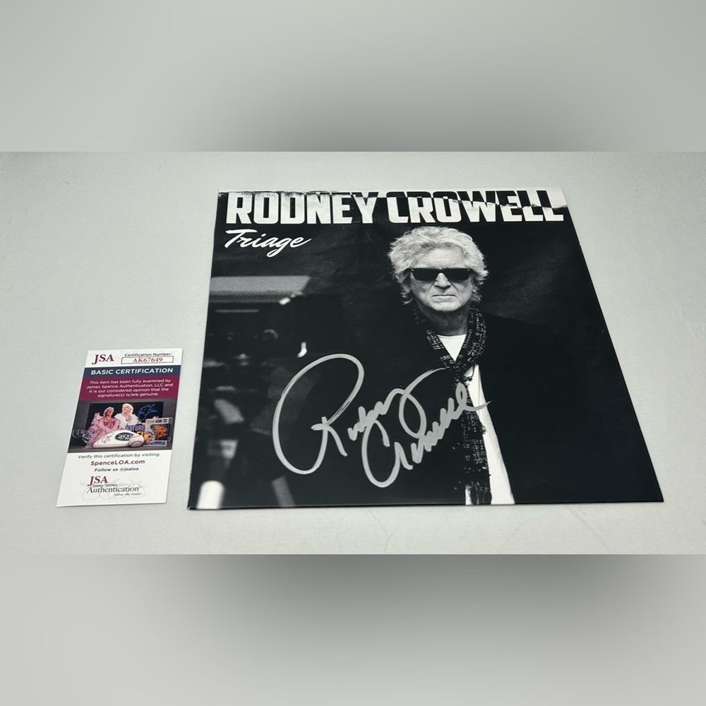 Rodney Crowell‎ signed Triage Album JSA COA